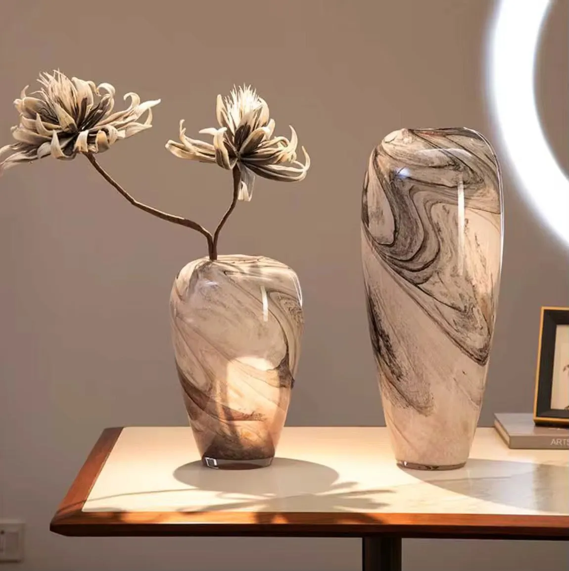 زهرية زجاجية إبداعية برمال متحركة - Creative Glass Vase Quicksand Stone
