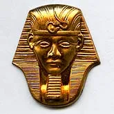 b9-0798-Vintage brass King Tut stampings. Pkg. of 1