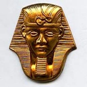 b9-0798-Vintage brass King Tut stampings. Pkg. of 1