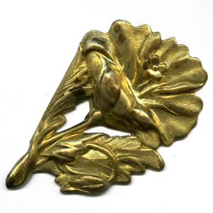 b9-0910-Vintage brass floral stamping 35x50mm, pkg of 1