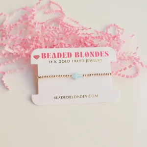 BB Blue Cross Bracelet
