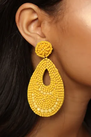 Bead The Trend Earrings - Mustard