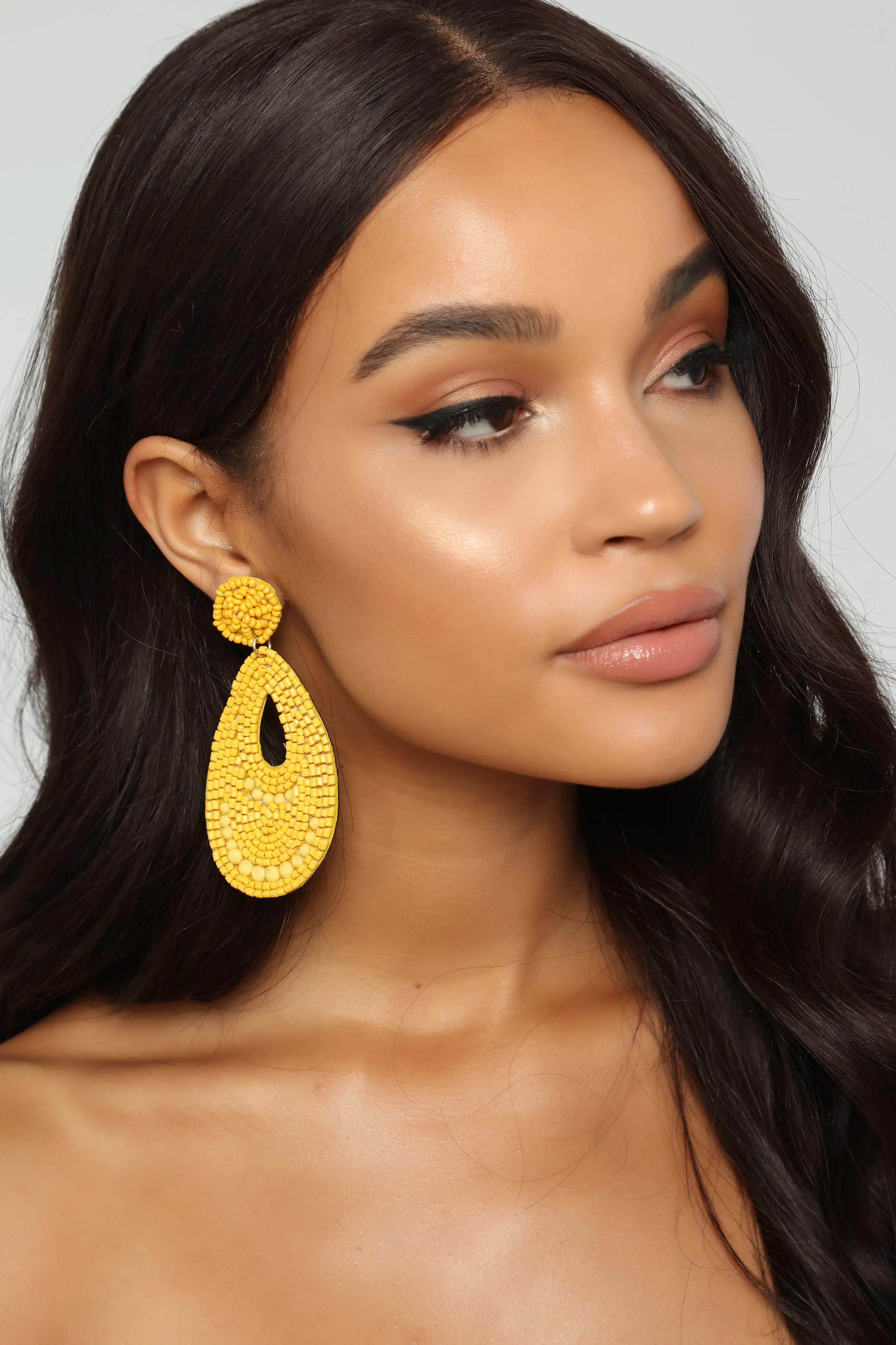 Bead The Trend Earrings - Mustard
