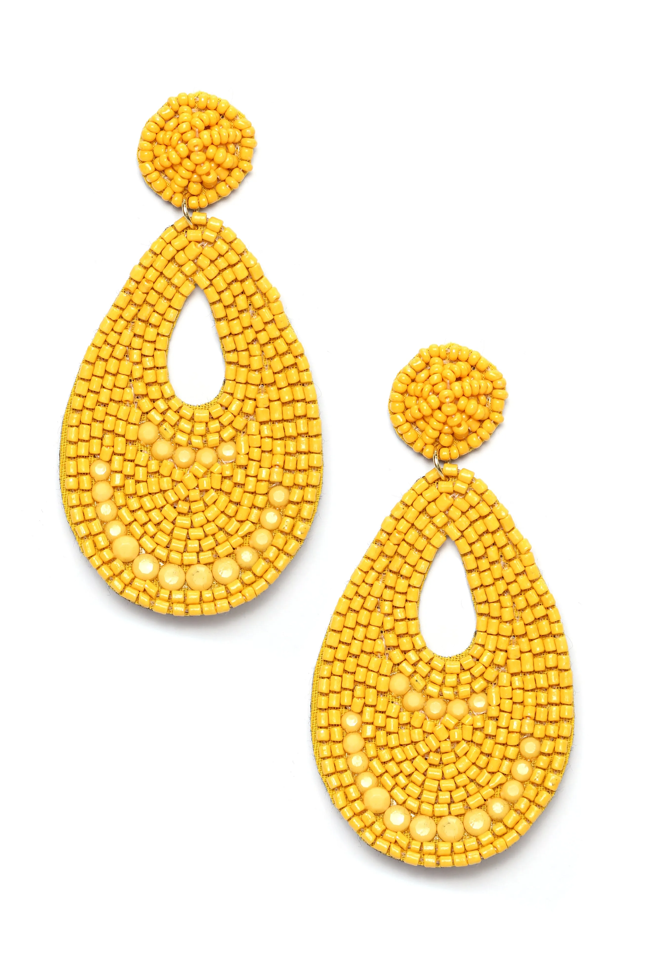 Bead The Trend Earrings - Mustard