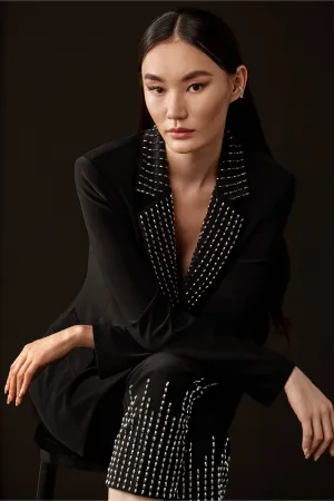 BEADED LAPEL BLAZER