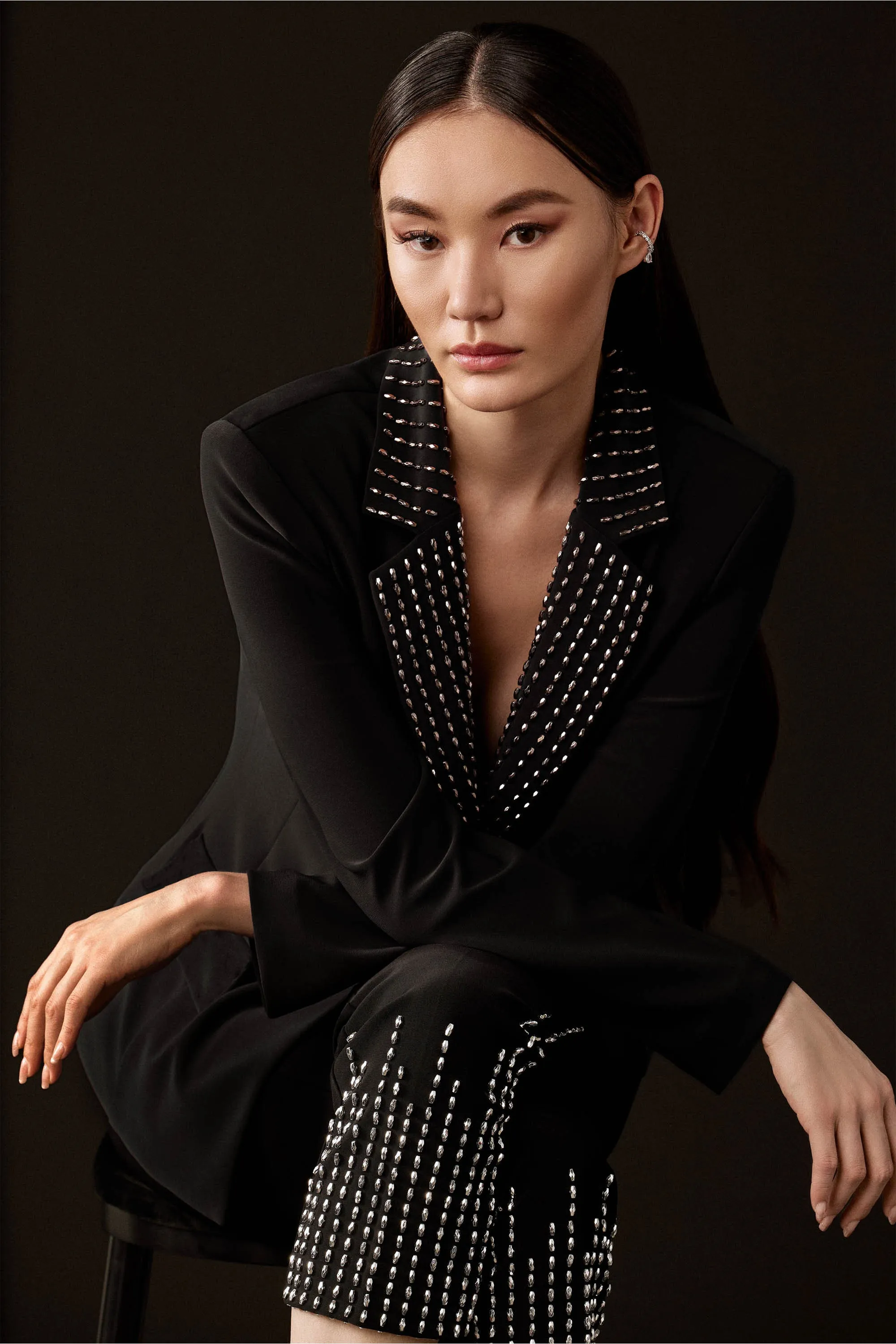 BEADED LAPEL BLAZER