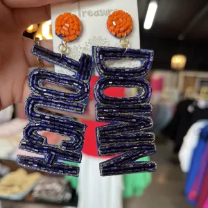 Blue and Orange Touch Down Earrings