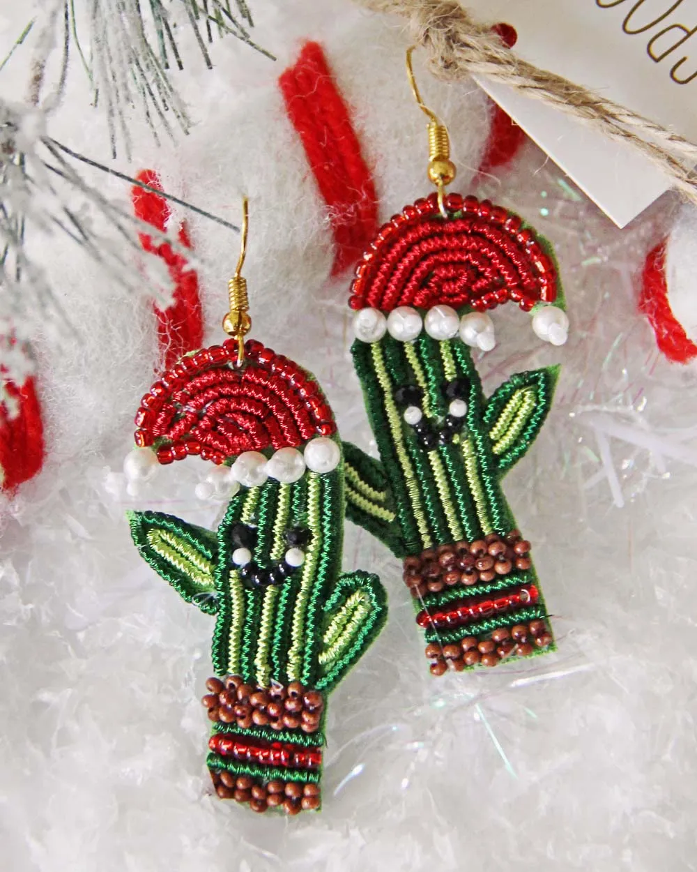 Christmas Cactus Earrings