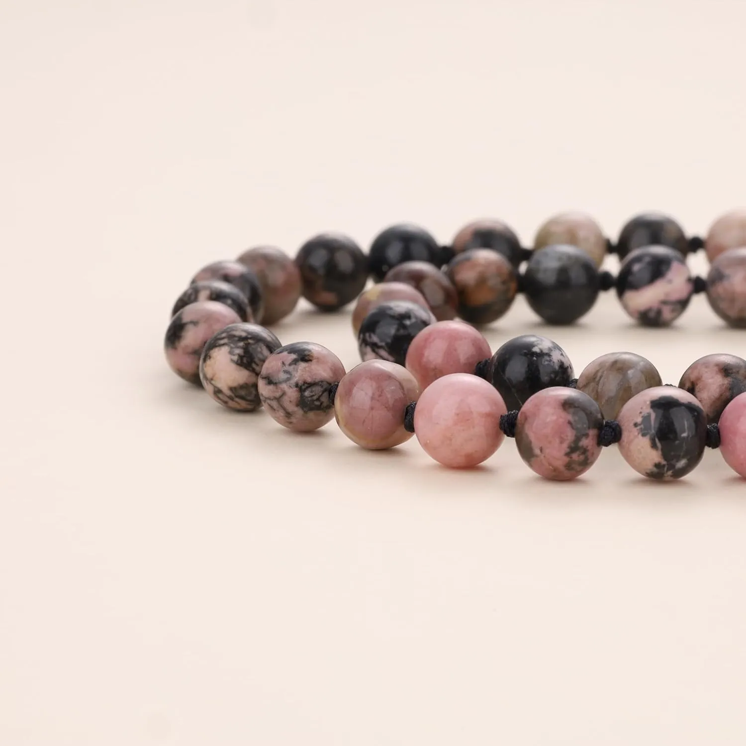 COAI Hand Knotted Tassel 108 Mala Beads Stone Beaded Necklace for Yoga Meditation