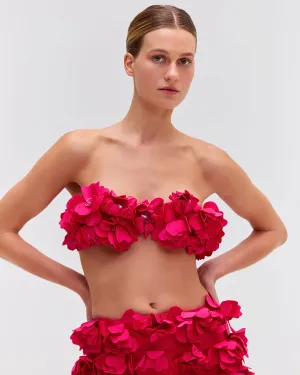 Hand-Embroidered 3D Flower Top