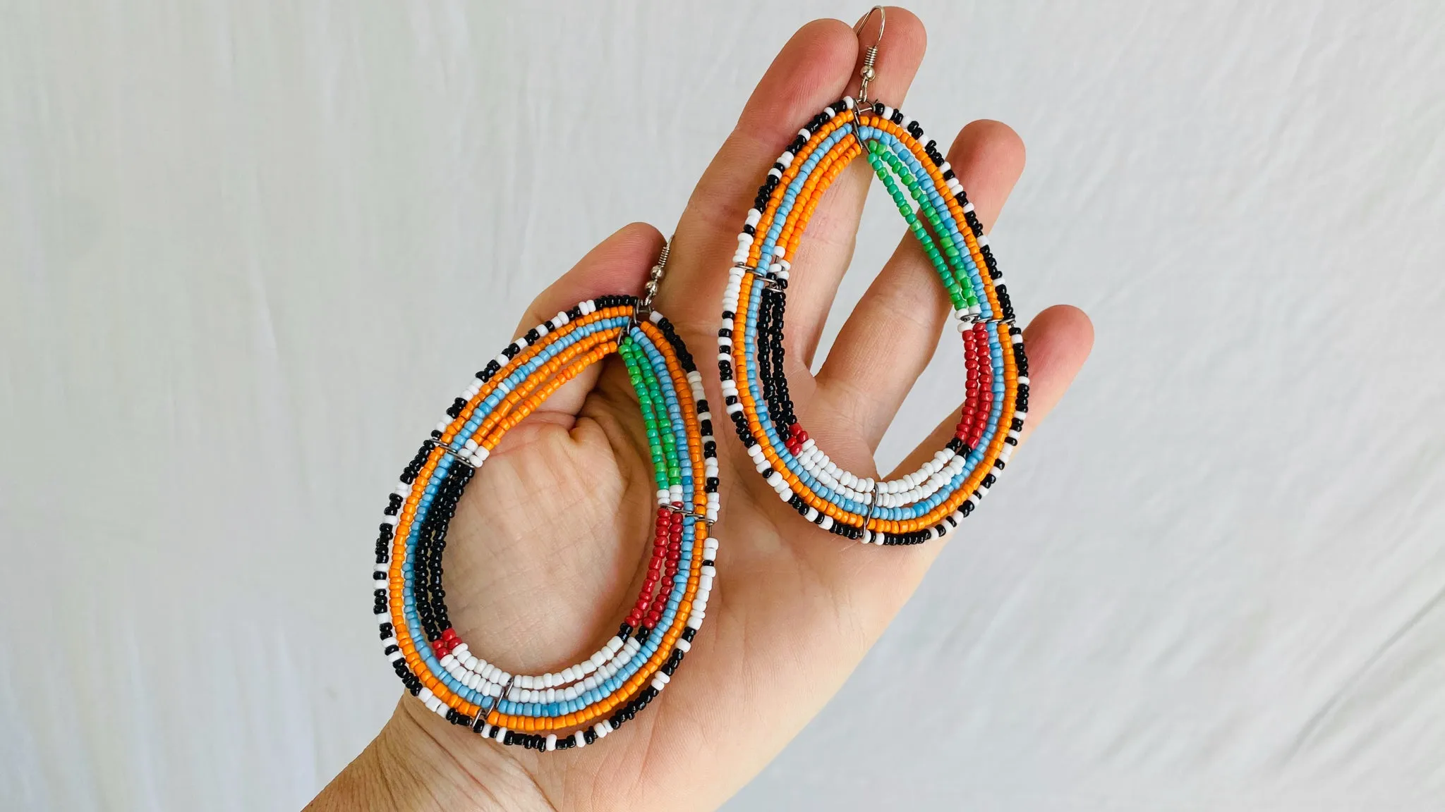 Masaai Beaded Earrings. Extra Large!! 0222