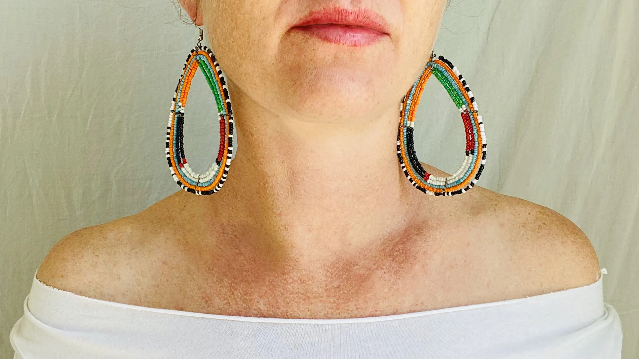 Masaai Beaded Earrings. Extra Large!! 0222