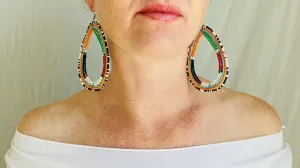 Masaai Beaded Earrings. Extra Large!! 0222