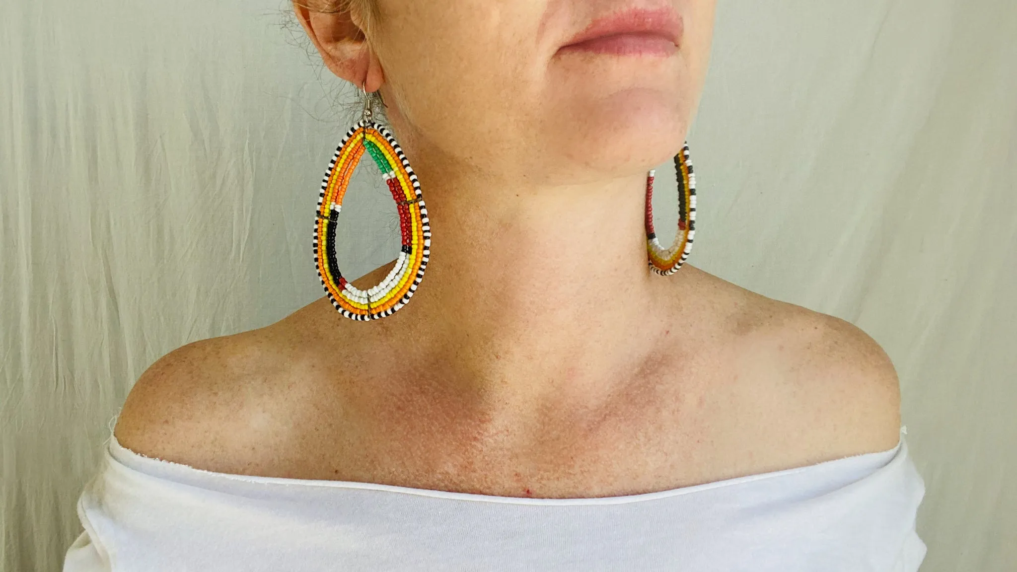 Masaai Beaded Earrings. Extra Large!!