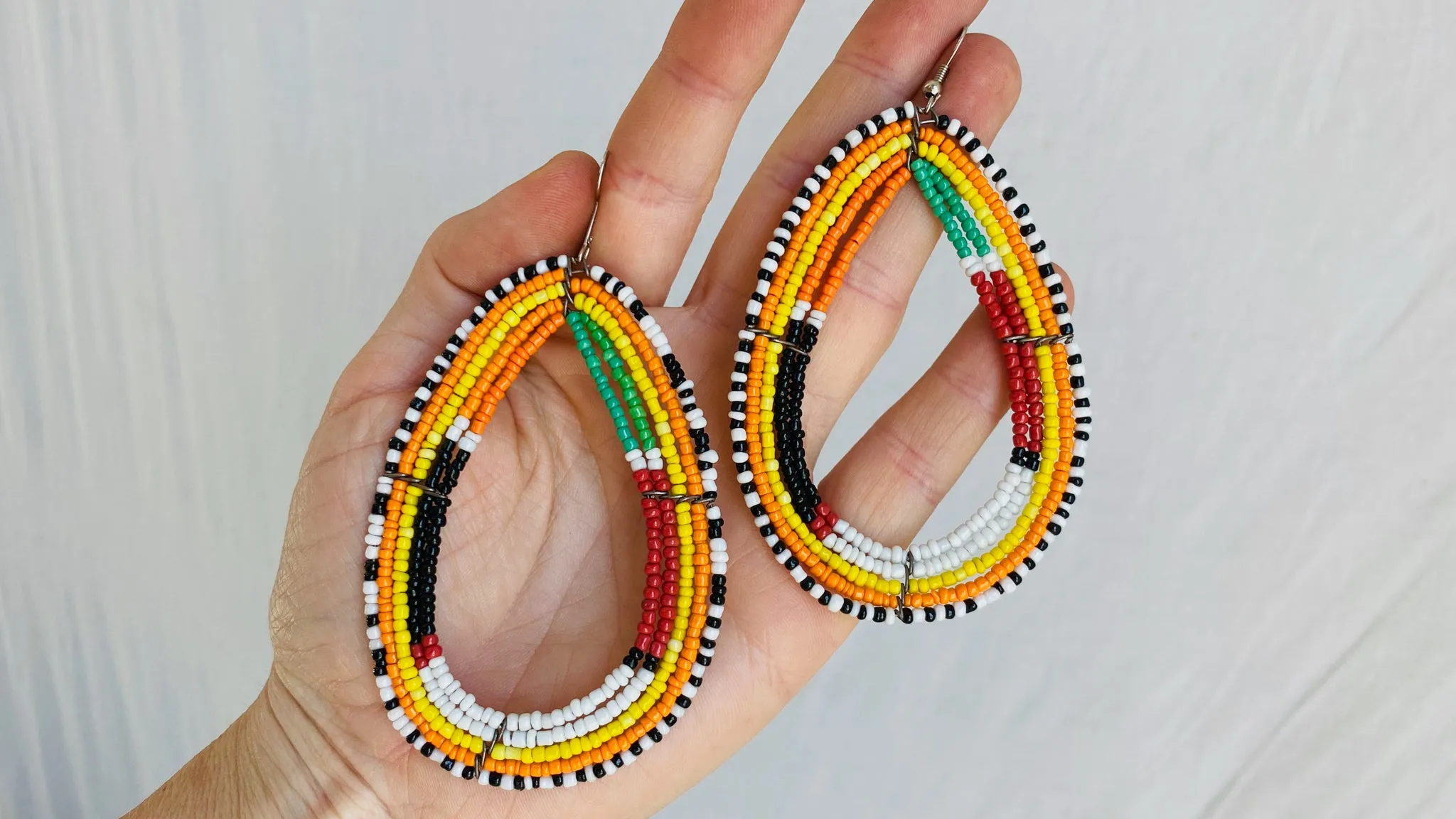 Masaai Beaded Earrings. Extra Large!!