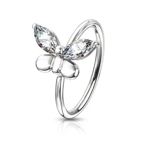 Nose Ring - Butterfly Cubic Zirconia