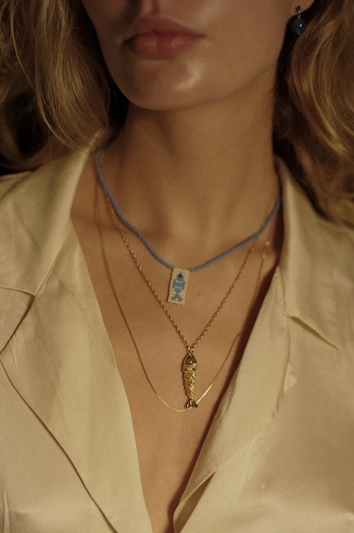 Pacific Blue Gone Fishing Necklace