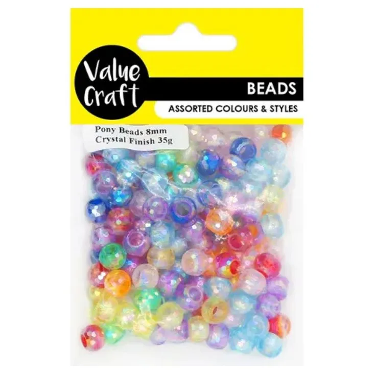 Pony Beads Crystal Finish
