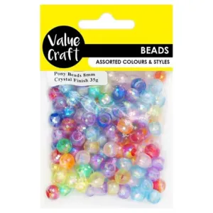 Pony Beads Crystal Finish