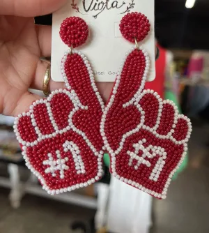 Red and White #1 Finger Earrings