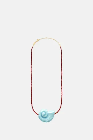 Seafoam Berry Nautilus Necklace