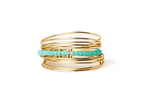 Turquoise Beaded Go Ring